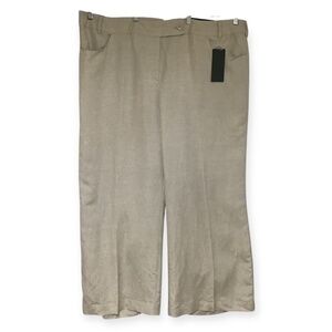 Lane Bryant Pants Trousers Womens Plus Size 26 Beige Linen Blend Wide Leg Career
